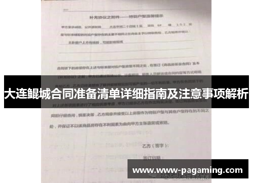 大连鲲城合同准备清单详细指南及注意事项解析